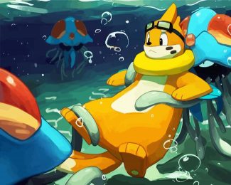 Buizel In Water diamond painting