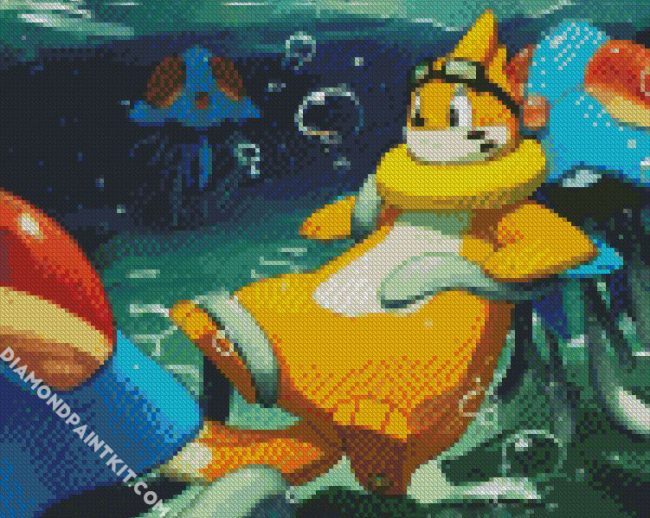 Buizel In Water diamond painting