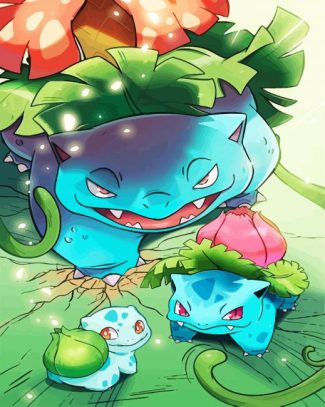 The Bulbasaur Family diamond painting