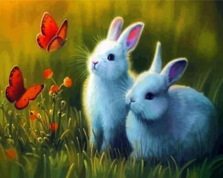 Bunnies And Butterflies diamond painting