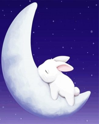 Bunny On Moon diamond painting