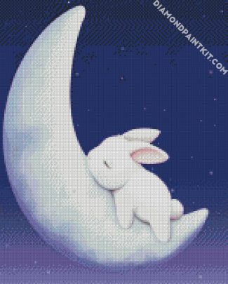 Bunny On Moon diamond painting