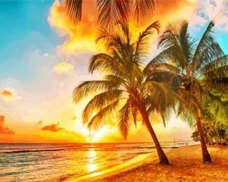 Caribbean Island At Sunset diamond painting