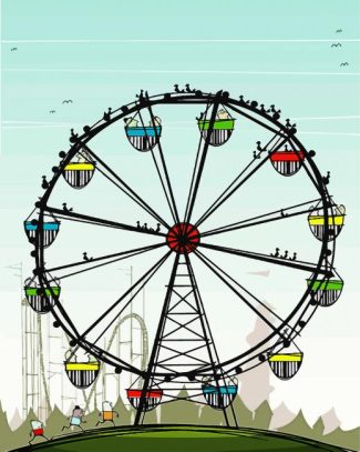 Cartoon Ferris Wheel diamond painting