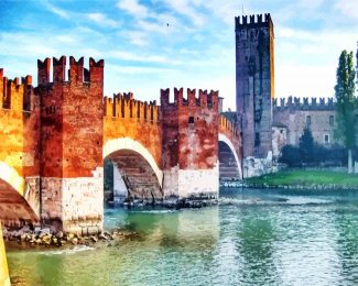 Castelvecchio Bridge Verona diamond painting