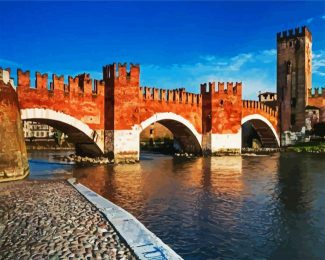 Castelvecchio Bridge Verona diamond painting