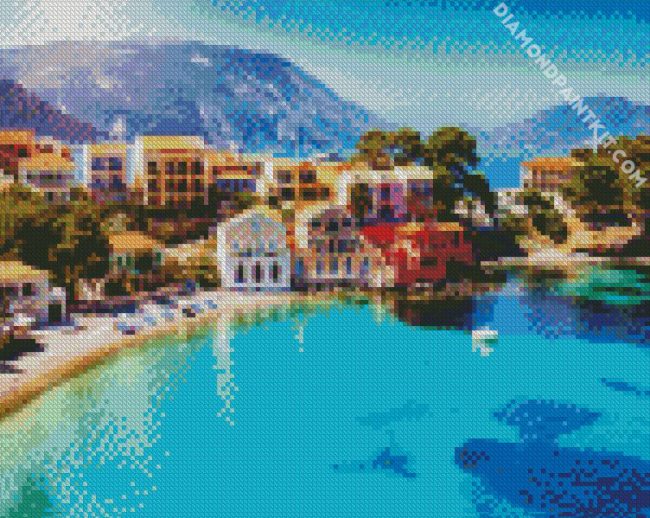 Cephalonia Assos Beach diamond painting