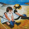 Children Playing On The Beach Cassat diamond painting