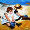 Children Playing On The Beach Cassat diamond painting