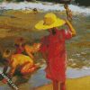 Children On The Seashore By Sorolla diamond painting