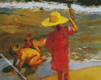 Children On The Seashore By Sorolla diamond painting