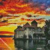 Chillon Castle Sunset diamond painting