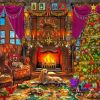 Christmas Night Fireplace diamond painting