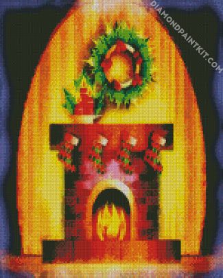 Christmas Fireplace diamond painting