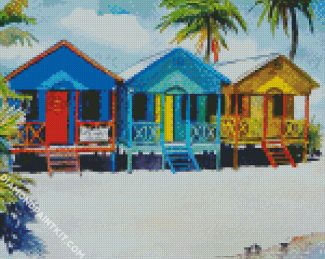 Colorful Beachhouses diamond painting