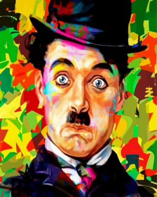 Colorful Chaplin diamond painting