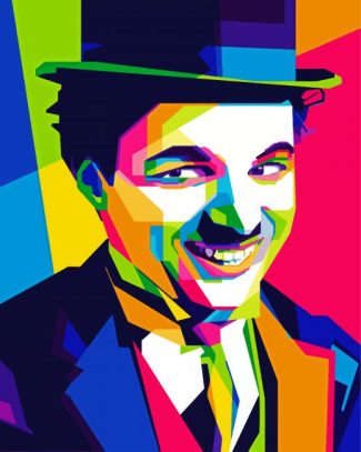 Colorful Charlie Chaplin diamond painting