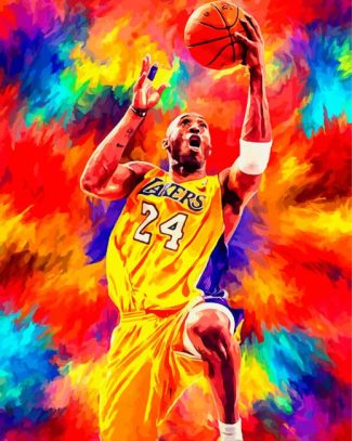 Colorful Kobe Bryant diamond painting