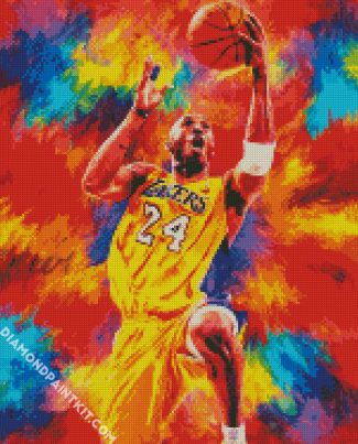 Colorful Kobe Bryant diamond painting