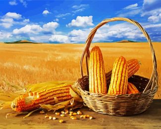 Corn Basket diamond painting