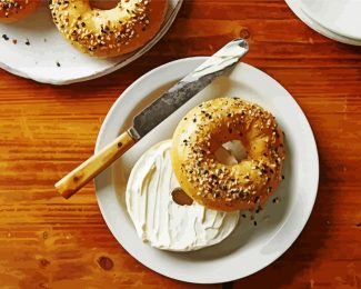 Cream Cheese Bagels diamond painting