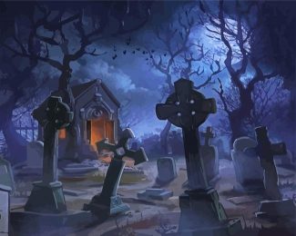 Creepy Cemetery diamond painting