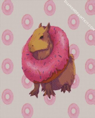 Donut Capybara diamond painting