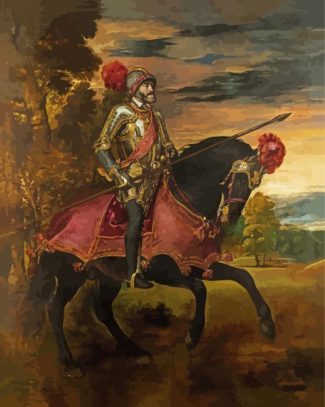 Equestrian Portrait Of Charles V By Tiziano diamond painting