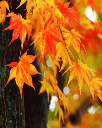 Fall Foliage Leaves diamond painting