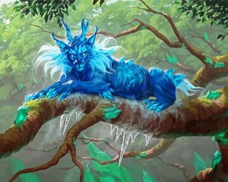 Fantasy Blue Beast diamond painting