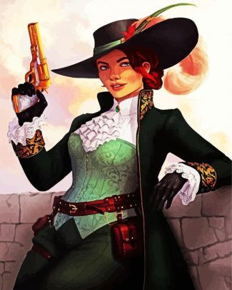 Female Gunslinger diamond painting