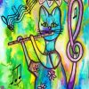 Flutist Cat diamond painting