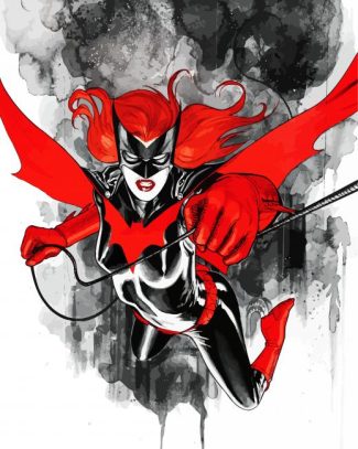 Flying Angry Batwoman diamond painting