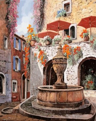 France St Paul De Vence Fountain diamond painting