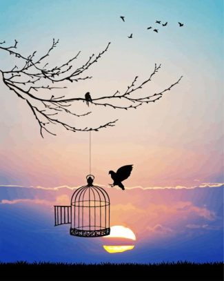 Free Bird Silhouette diamond painting