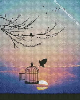 Free Bird Silhouette diamond painting