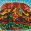 Frog In Burger diamond painting