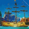 Galleon Ship diamond painting