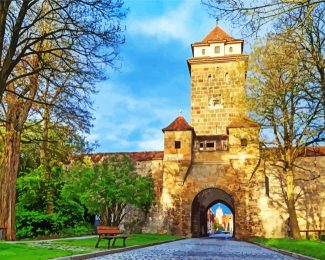 Gallows Gate Rothenburg Ob Der Tauber Town Germany diamond painting