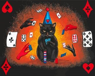 Gamblin Cat diamond painting