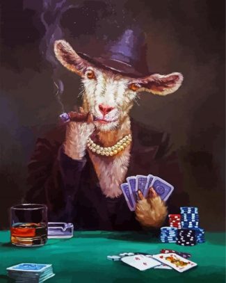 Gambling Goat diamond painting