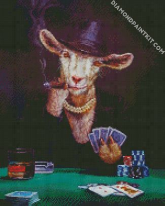 Gambling Goat diamond painting