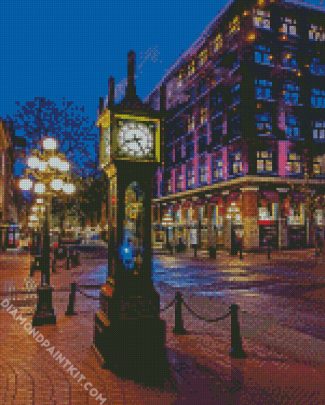 Gastown Steam Clock Vancouver diamond painting