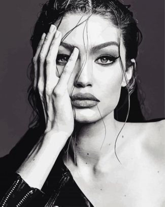 Gigi Hadid Black And White diamond painting