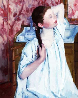 Girl Arranging Her Hair diamond painting