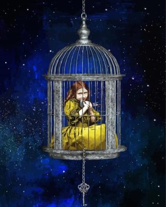 Girl In Cage Art diamond painting