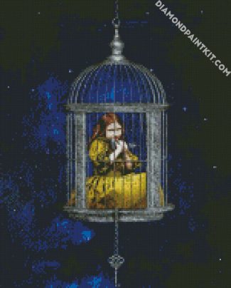 Girl In Cage Art diamond painting