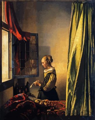 Girl Reading a Letter At an Open Window By Vermeer diamond painting