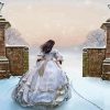 Girl With Ball Gown In Snow diamond painting