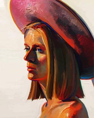 Girl With Pink Hat By Thiebaud diamond painting